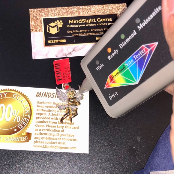 REAL DIAMOND angel pendant  NOT CZ NOT MOISSANITE FREE appraisal included GIFT - Picture 4 of 4